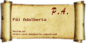 Pál Adalberta névjegykártya